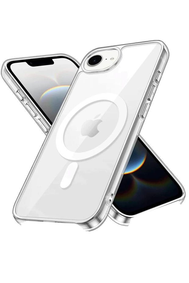 غطاء متوافق مع هاتف Apple iPhone 16E من نوع PC Real Magsafe - شفاف