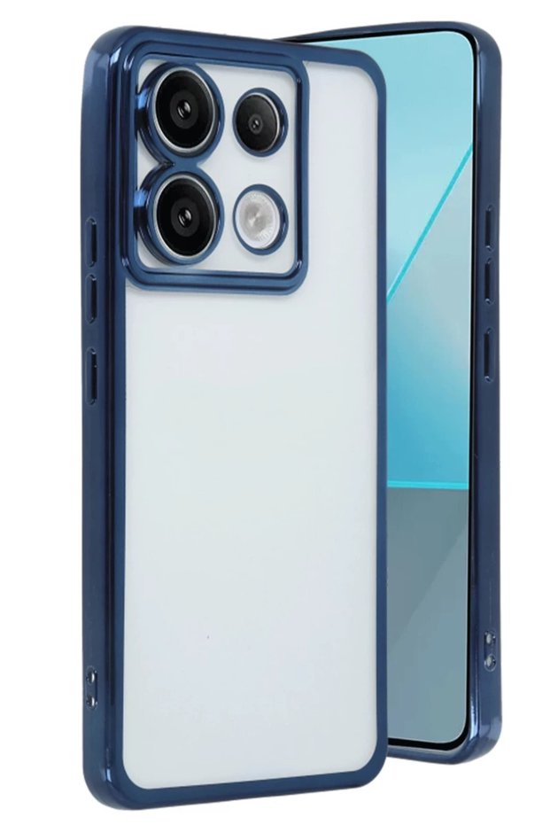حافظة سيليكون متوافقة مع هاتف Xiaomi Redmi Note 13 Pro 5G مع عدسة - أزرق سييرا