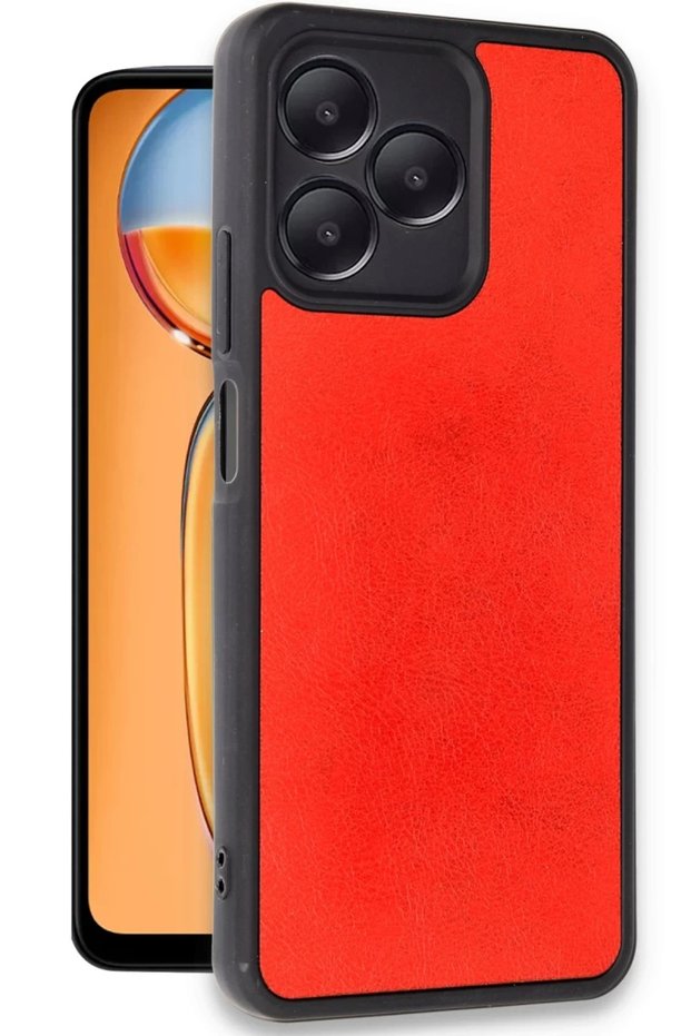 Realme Note 50 4g Compatible Case Aras Leather Cover - Red