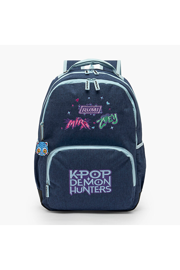 KPop Demon Hunter Print Backpack for Girls 8-13 Years with Padded Shoulder Straps- 17 inches