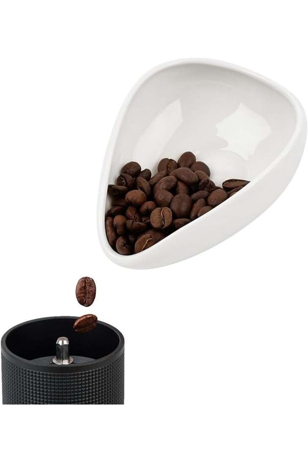 Ceramic Coffee Bean Dosing Cup and Tea Storage Tray,Single Dose Measuring Container for Coffee and Loose Leaf Tea