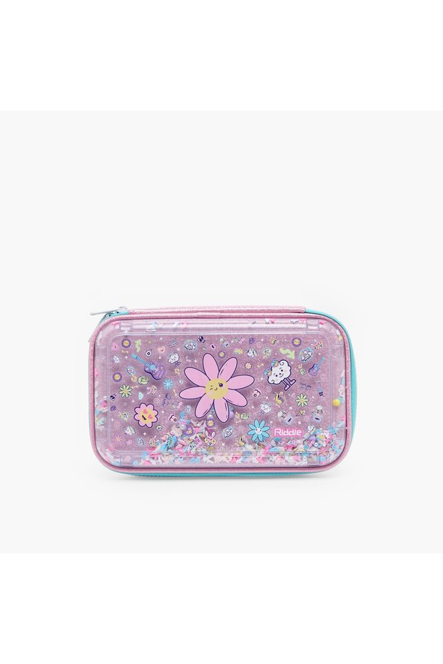 Floral Print Pencil Pouch with Zip Closure