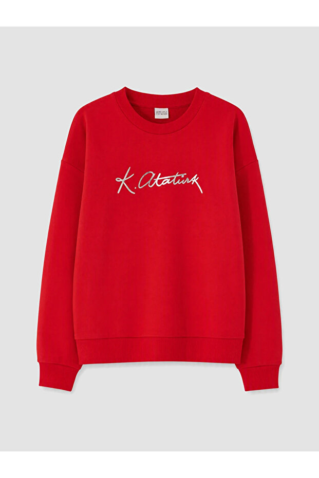 Red Atatürk Signed Girls' Sweatshirt