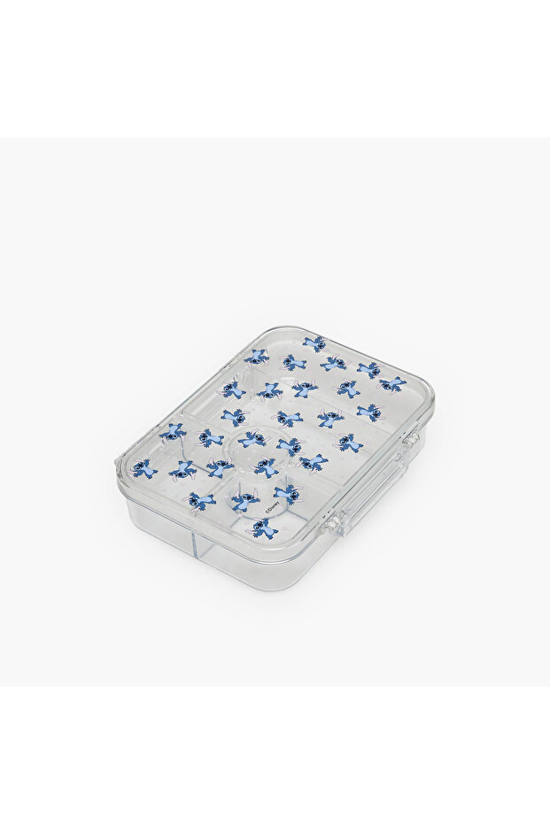 Stitch Print Bento Lunch Box for Girls with Clip Lock Lid