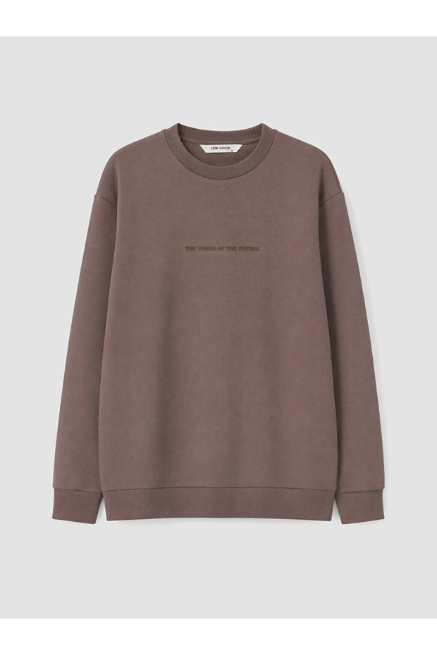 Plum Crew Neck Printed Men's Sweatshirt