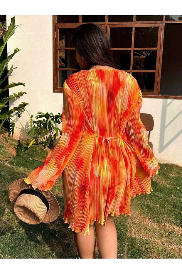 Rochie mini, portocalie - 2XL