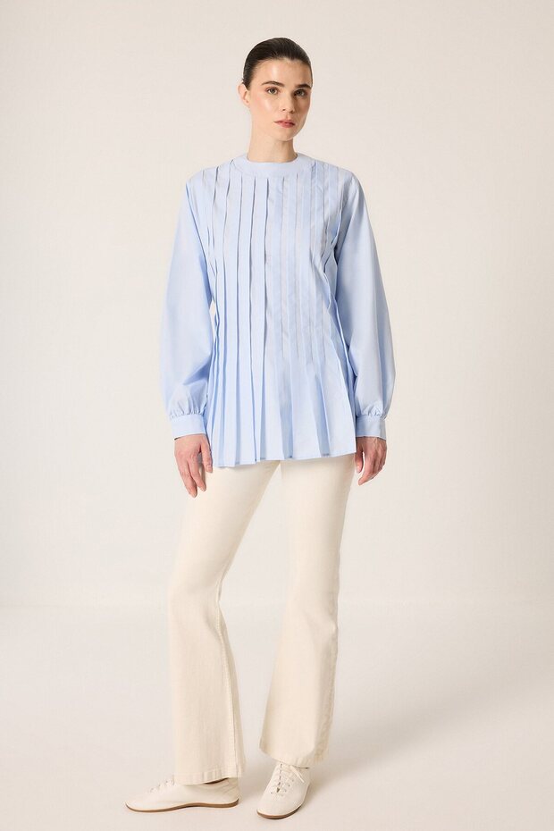 Pleated Poplin Tunic