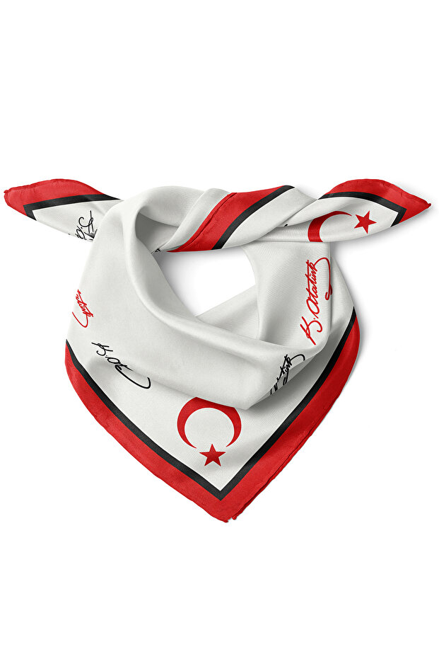 Ataturk Pattern Scarf Bandana 50X50 cm