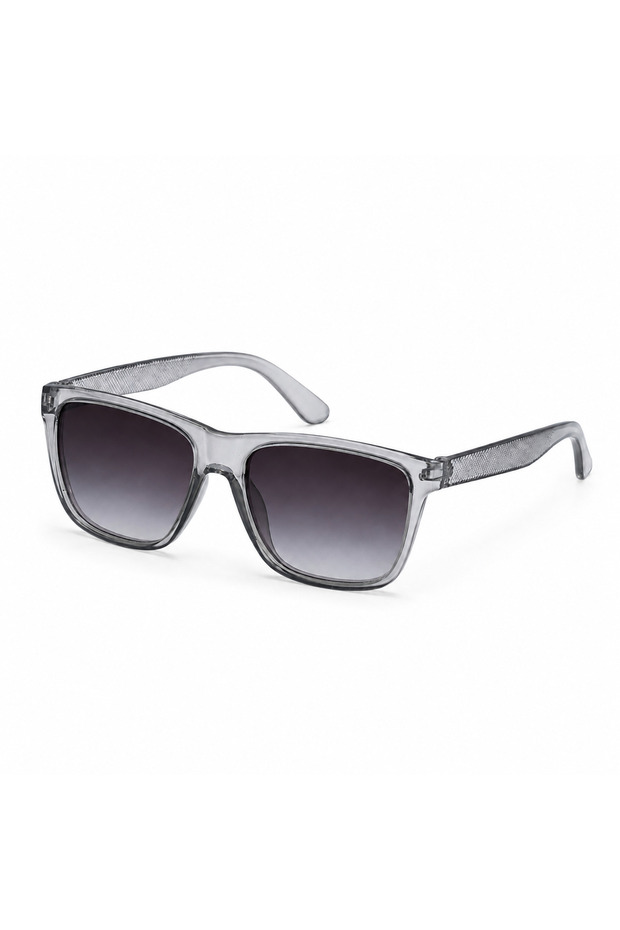 Premium Men’s Architectural Square Sunglasses – Gradient Lenses, Textured Temples & Refined Full-Rim Frame