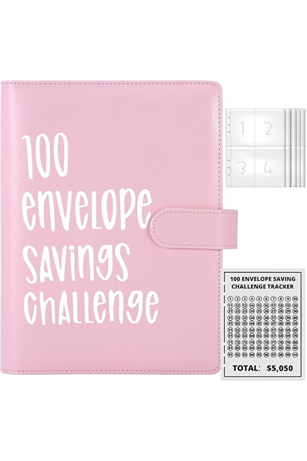 Envelopes 100 Saving Challenge,Savings Book with Cash Envelopes, Fun Budget Challenges for Money, Ea