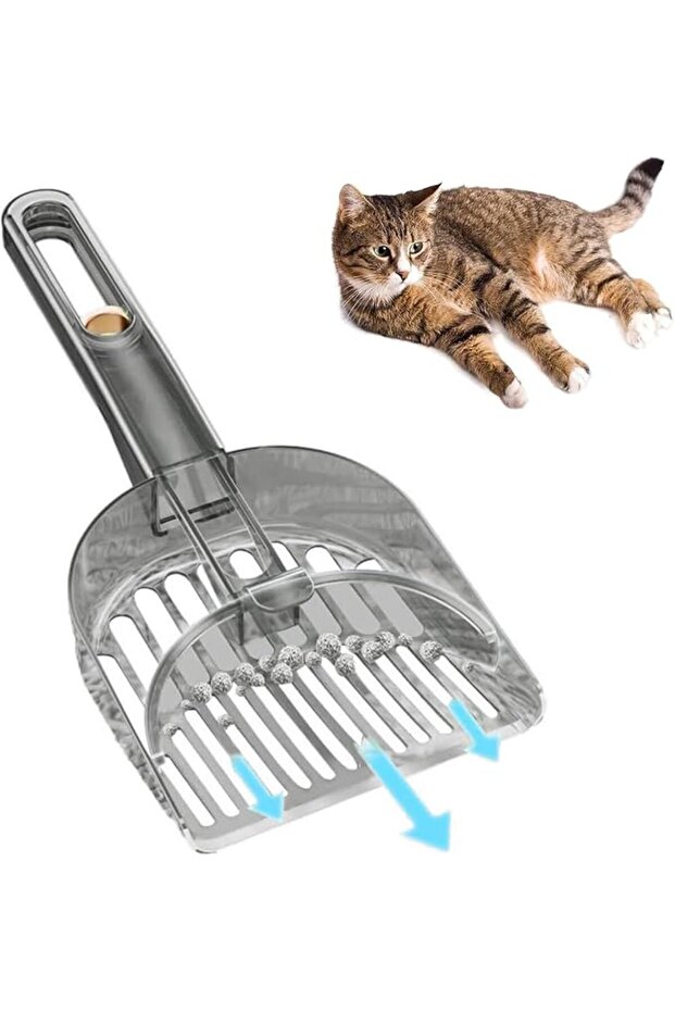 Cat Litter Scoop Upgraded, Kitty Litter Scooper with Handle End Hole for Pine Pellets, Durable Plast