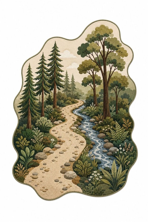 Eta Nature Patterned Modern Woven Base Decorative Carpet Eta4205