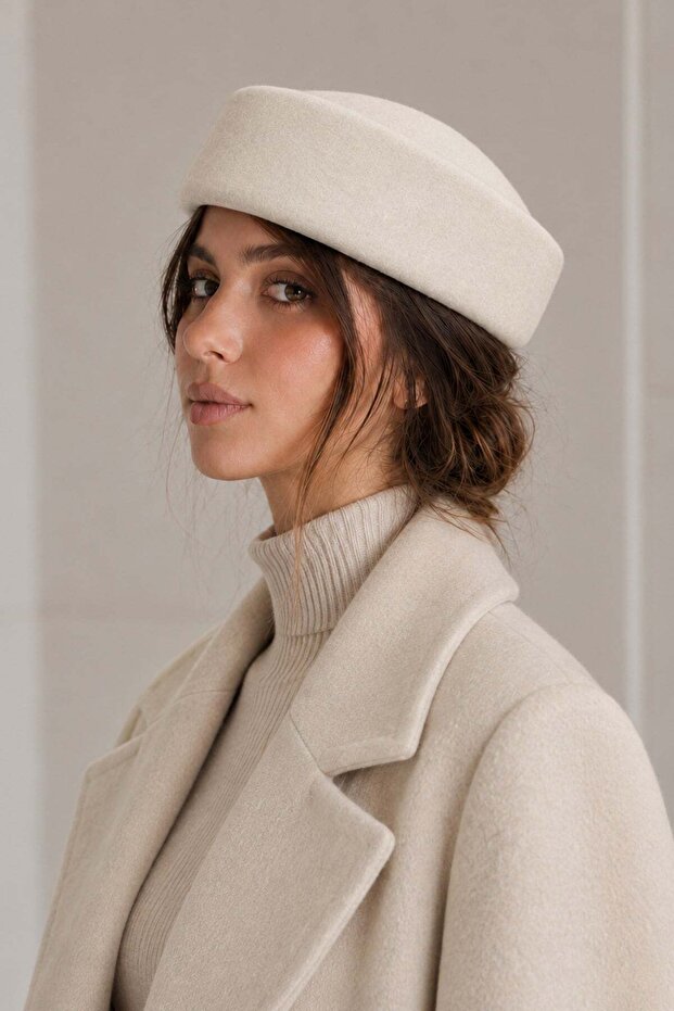 Klh Studio Dept. Heritage Wool Pillbox Hat - Cream