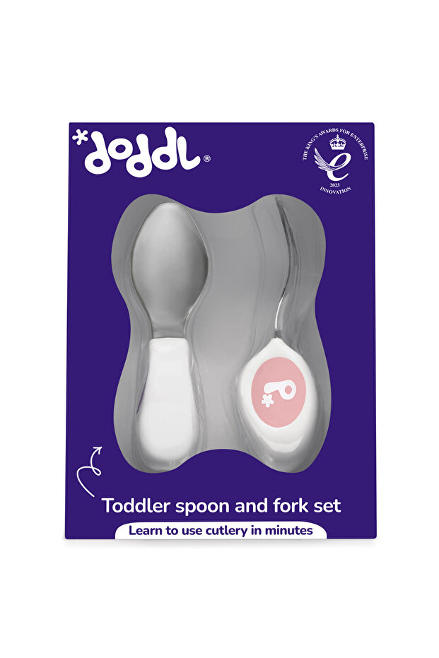 1-5 Years Old Spoon and Fork Set of 2 // Dusky Rose