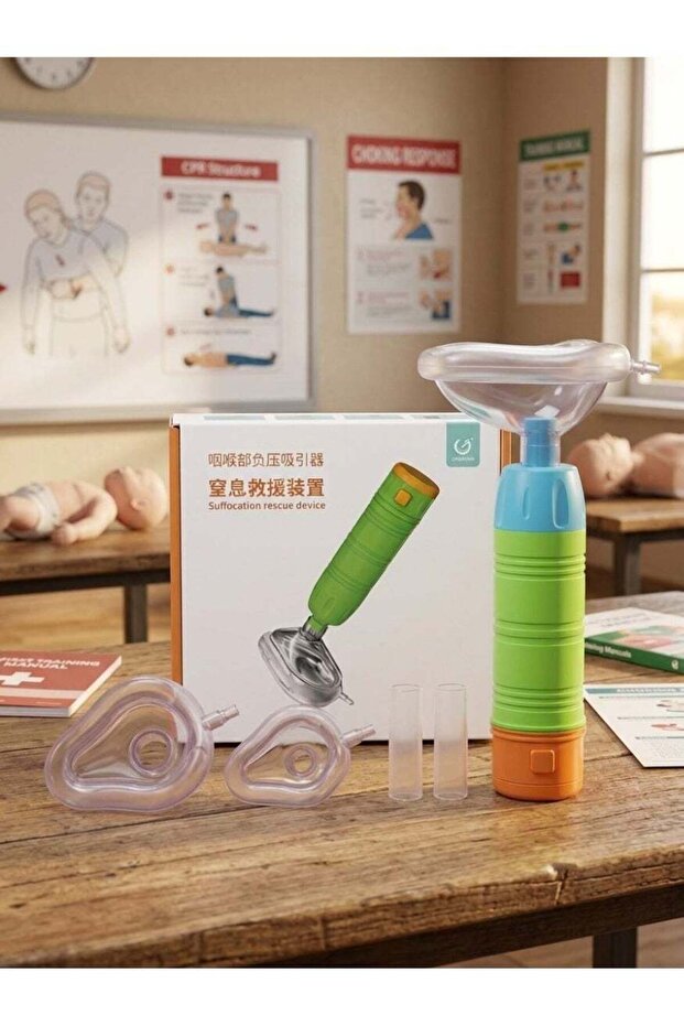 Portable Anti Choking Device – Emergency Airway Suction Device | Choking Rescue Kit for Adults, Kids & Elderly | Quick Emergency First Aid Equipment with Masks for Home, Car & Travel