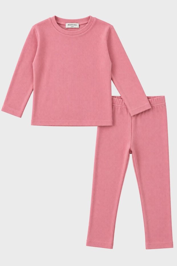 Girl's Casual Set Long Sleeve Combed Cotton Camisole Comfortable Daily Wear
