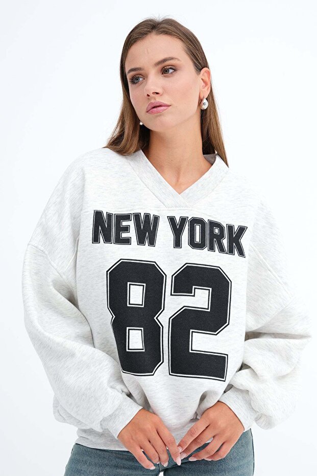 Printed Şardonlu Sweatshirt S13250