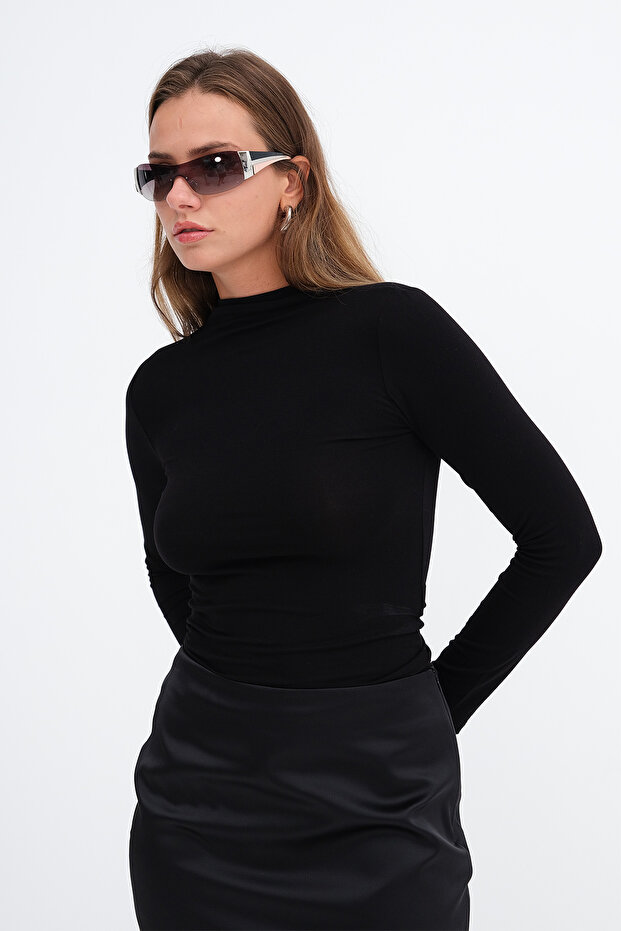 High Collar Basic Blouse B1094