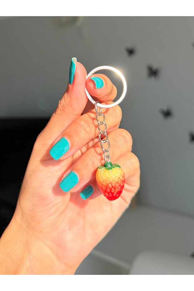 Hachi Themed Red Strawberry Keychain Bag Ornament Bag Charm