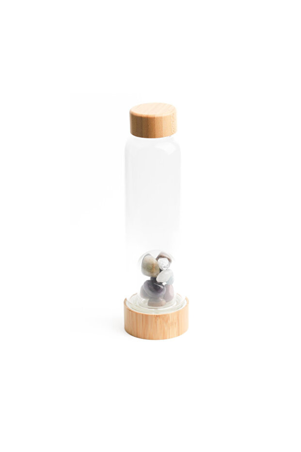 Natural Stone Water Bottle with Bamboo Lid (Depending on Request and Taste) 500 ml