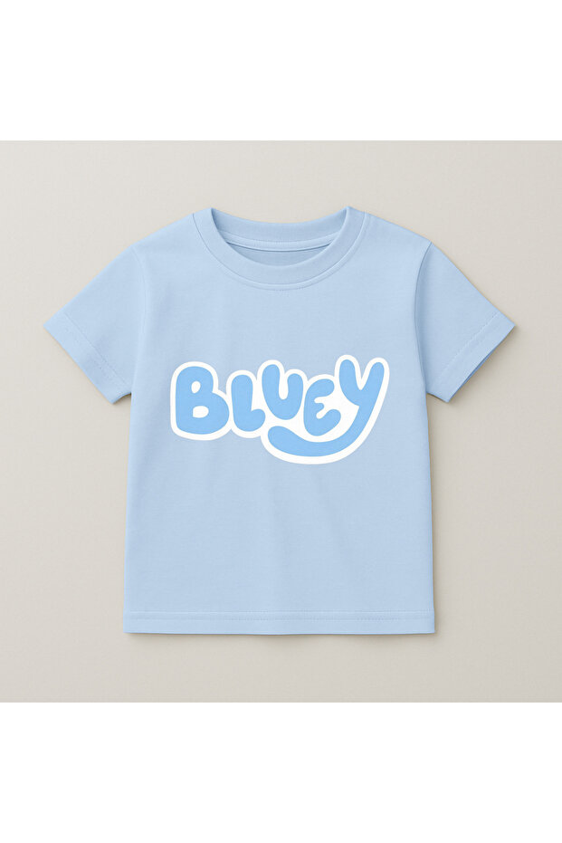 Bluey Printed Children's T-Shirt 100% Cotton Baby Blue