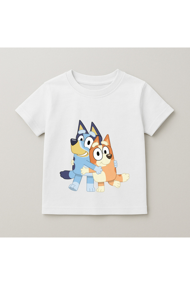 Bluey and Bingo Printed Kids T-Shirt 100% Cotton White