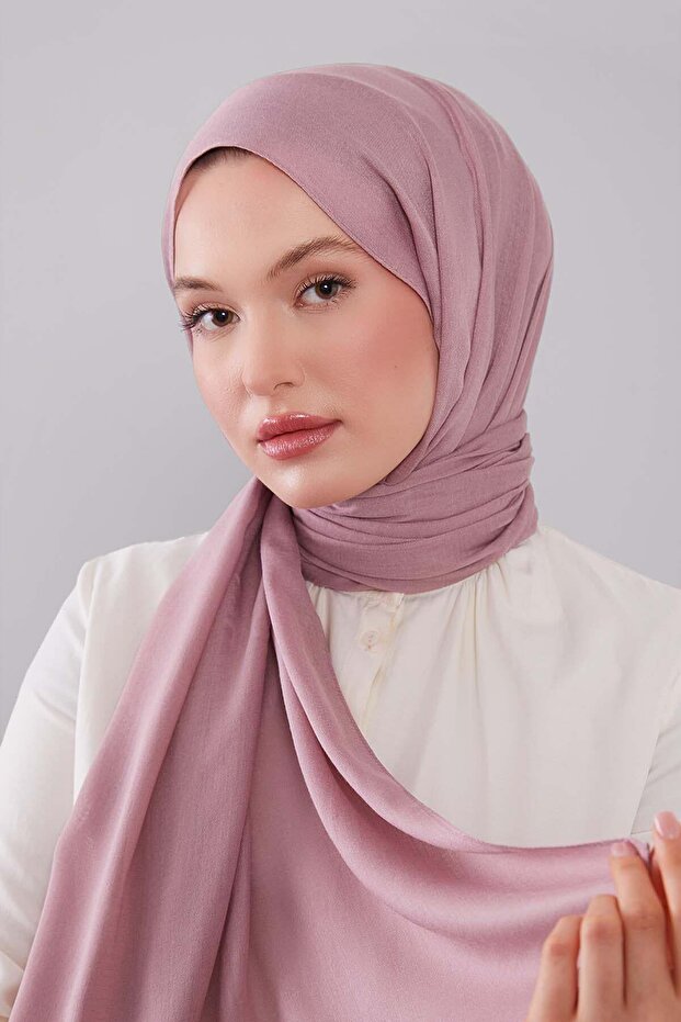 Pink Viscose Modal Plain Shawl