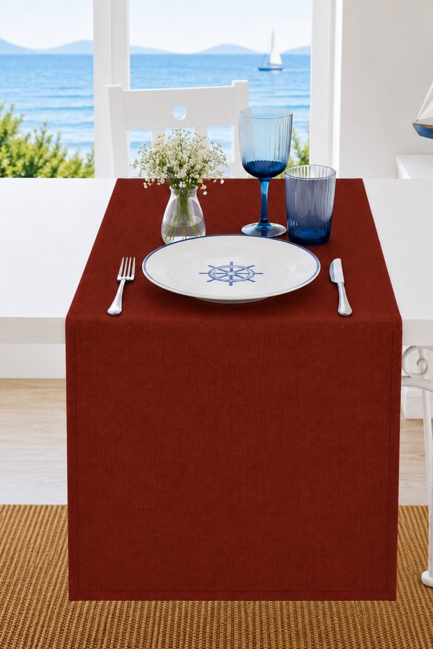 Marin Tablecloth Runner 40*145 Waterproof Outdoor Linen Boat Garden Living Room Kitchen