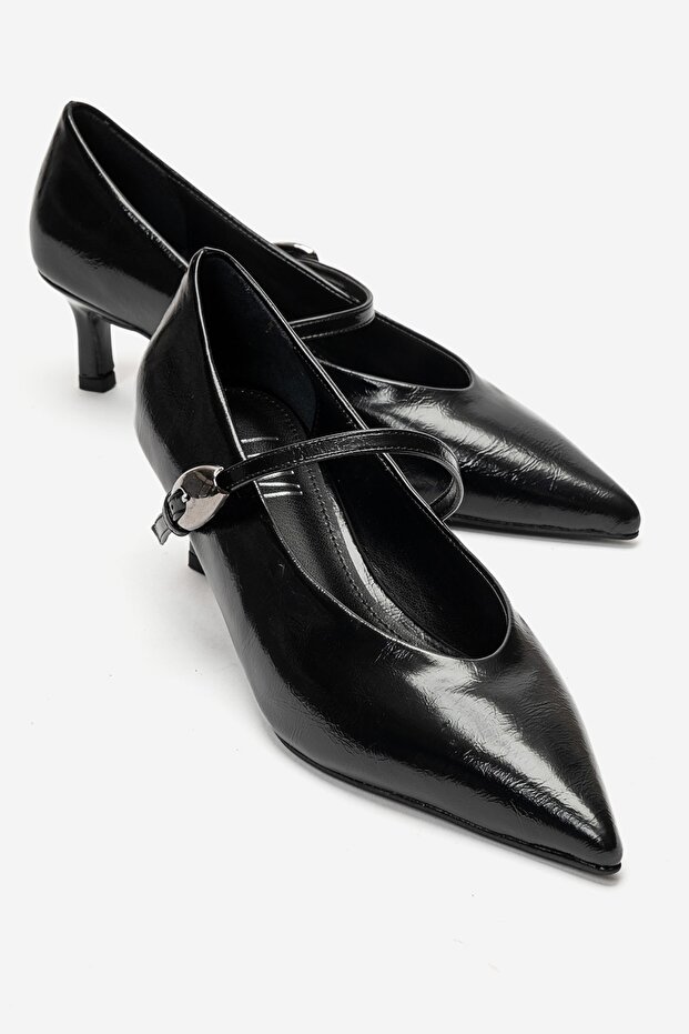 Cres Black Skin Women's Low Heel Shoes