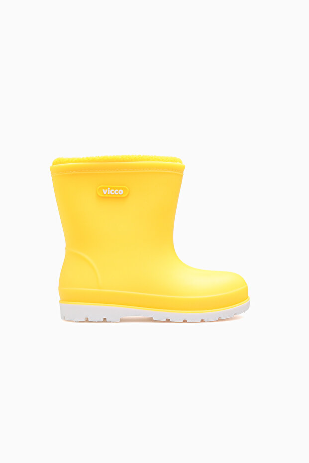 Mellow Unisex Children's Fleece Waterproof Rain Boots 26K 946.230 This Is Yellow