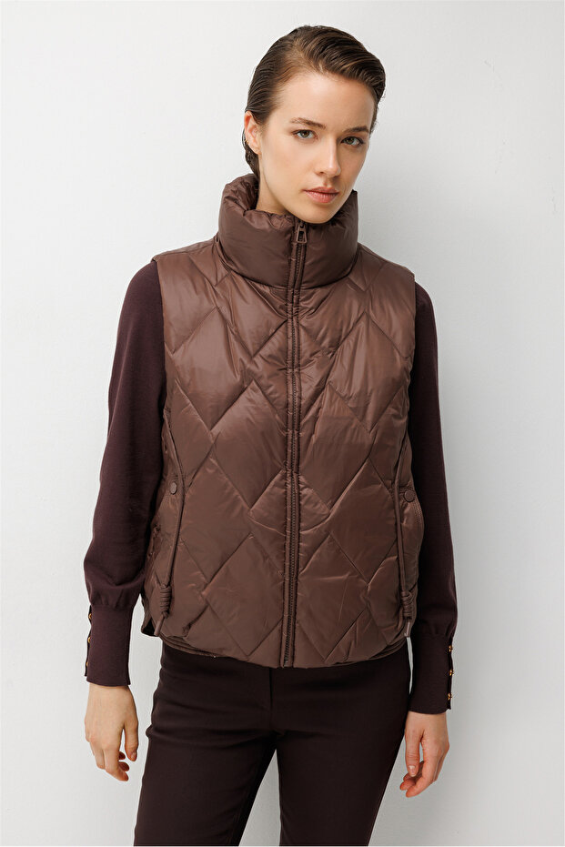 High Collar Puffer Vest