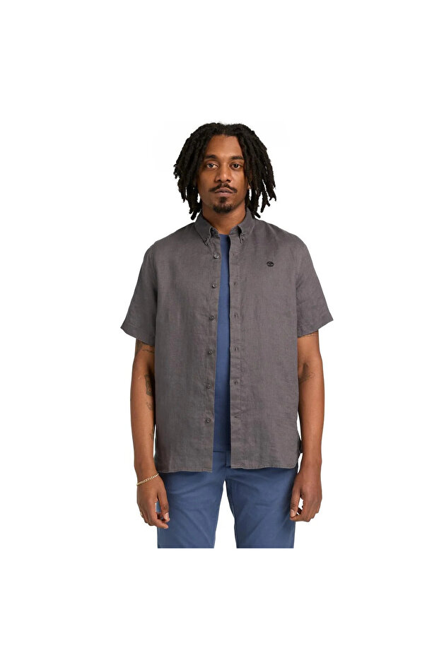 Mill Brook Linen Short Sleeve Shirt Men's Black Tshirt
