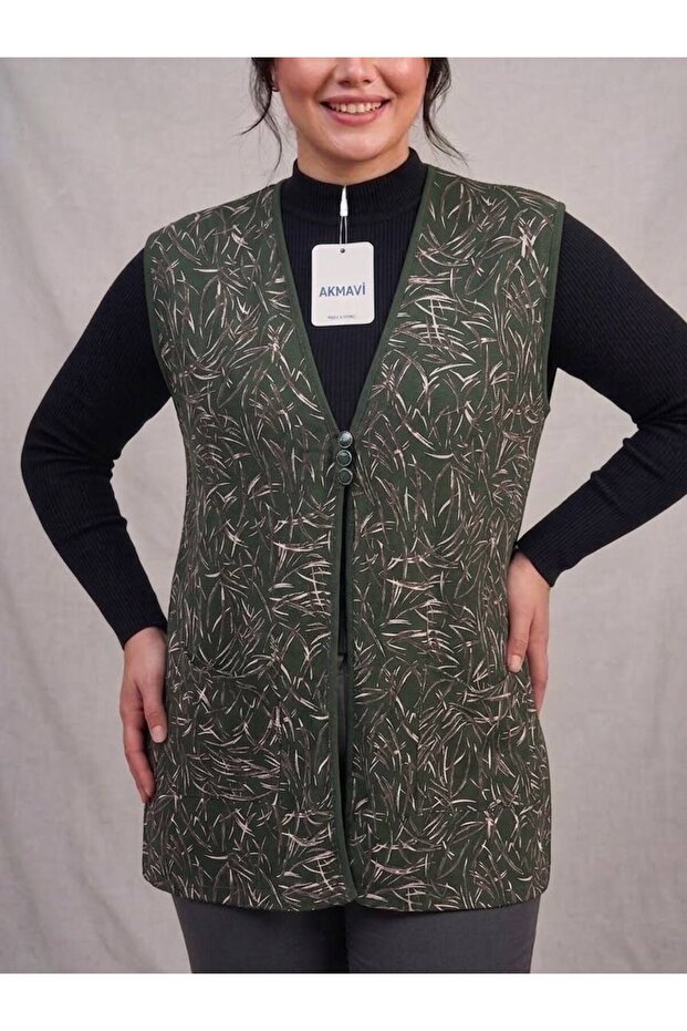 Women's Plus Size Striped Embroidered Combed Cotton Vest
