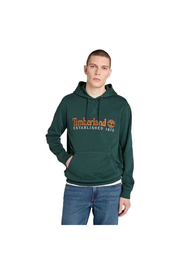 Established 1973 Embroidered Logo Loopba Men's Dark Green Sweatshirt