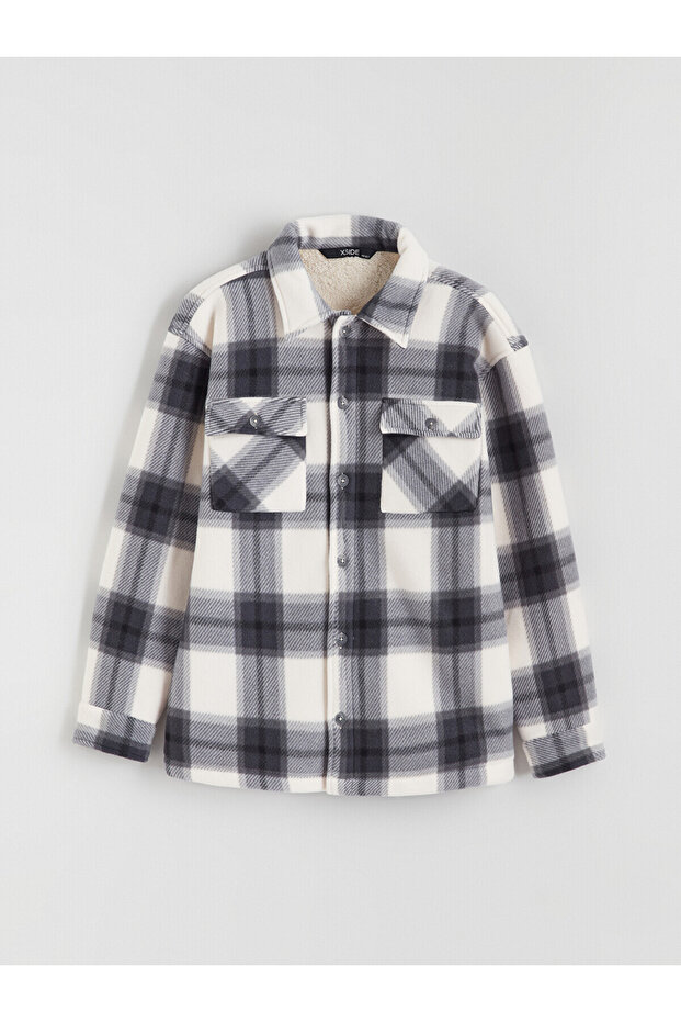Lcw Kids Gray Plaid Boys' Shirt Jacket