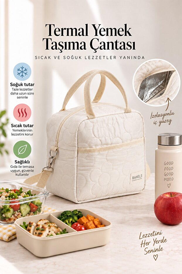 Cream Daisy Thermal Bag Food Carrying Lunch Bag Thermal Insulated Hanging Bag