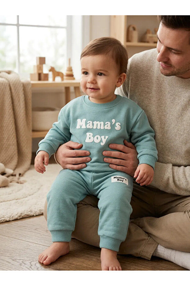 Baby Boy Mama's Boy Tracksuit Set Seasonal Sweatshirt and Pants Set