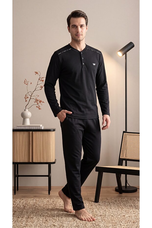 Men's Pajama Set Black 2409