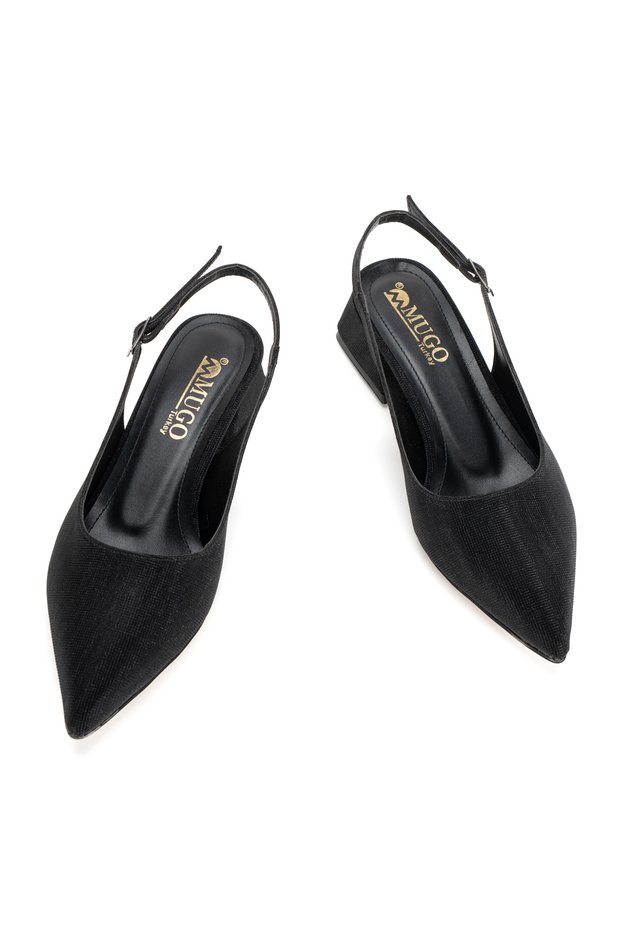 Women's Open Back Low Heeled Evening Dress Shoes