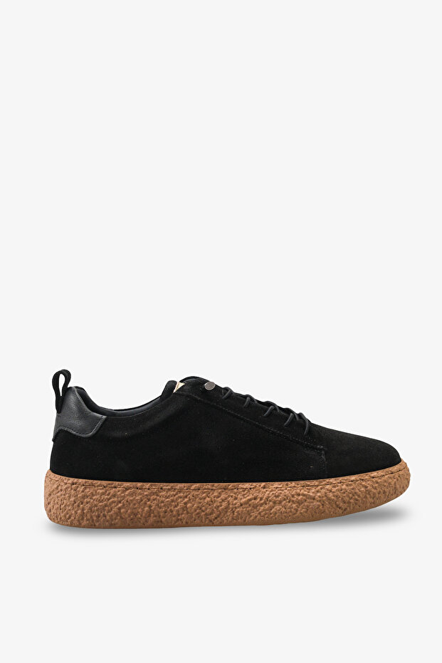 Barsala Women's Genuine Leather Casual Shoes - Black Suede