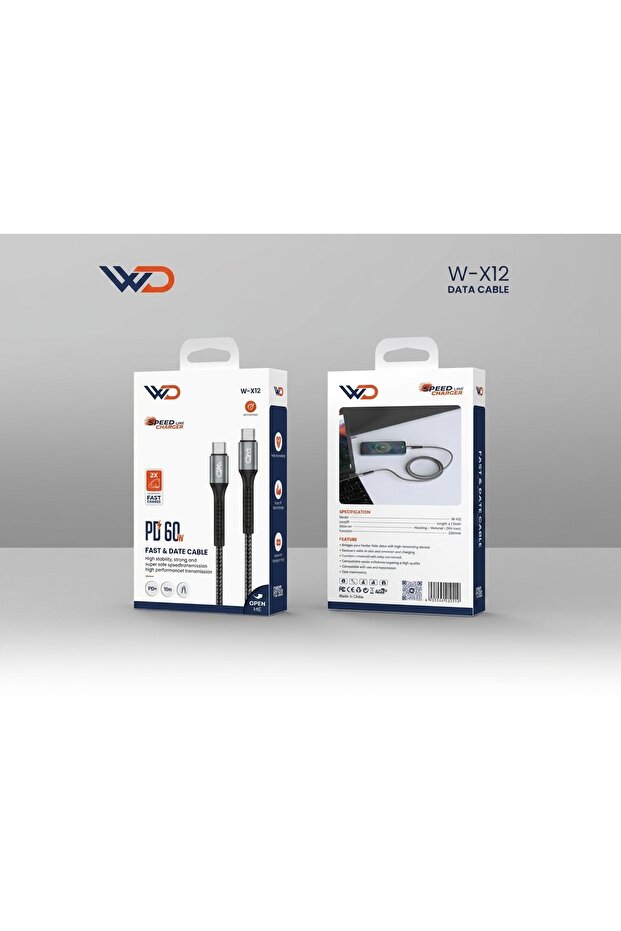 كابل W-X13 من النوع C إلى Lightning - أسود