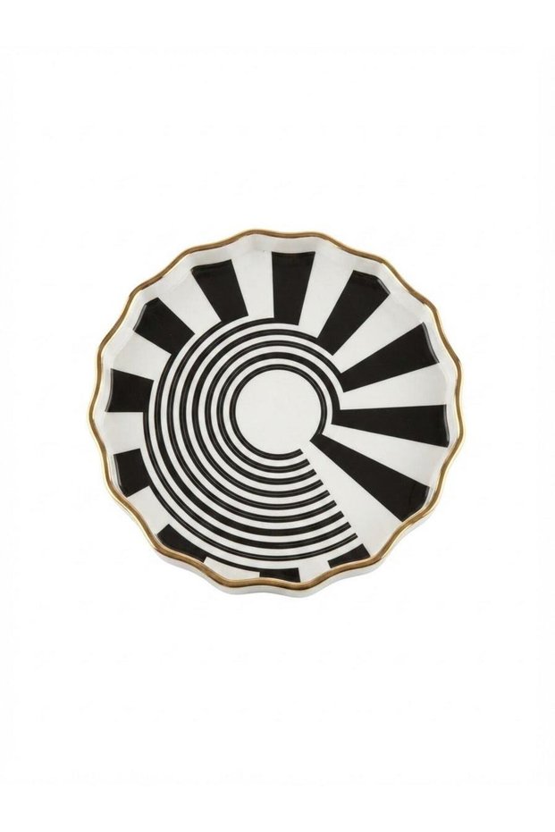 Digital Printed Glass Serving Tray – Round Tray 38 cm Spiral Pattern