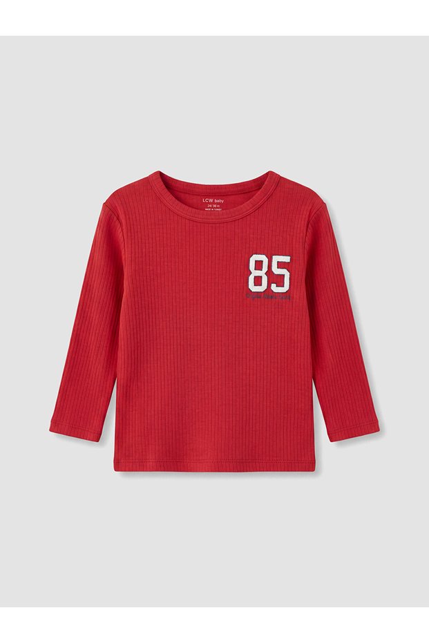 Two Mt Shop Quality Lcw Baby Red Oval Collar Baby Boy T-Shirt