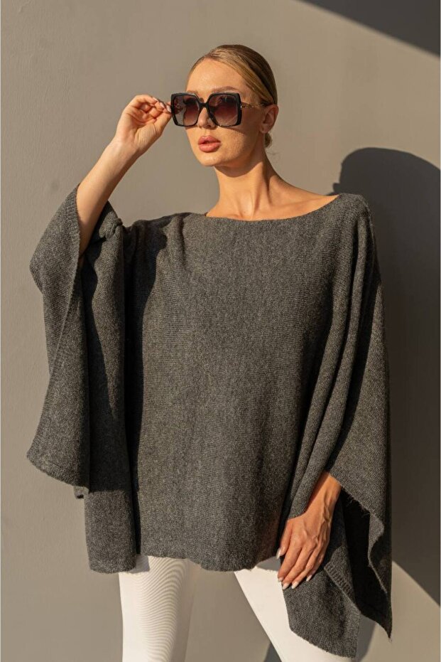 Women's Shawl Collar Wide Collar Poncho Sweater