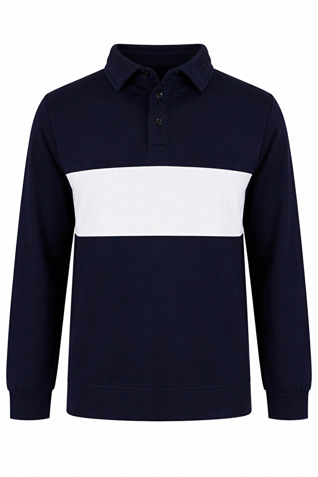 Pieced Navy Blue Men's Sweatshirt 2010
