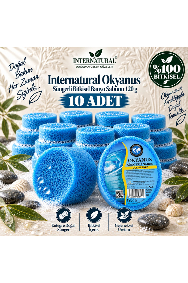 Internatural Ocean Sponge Herbal Bath Soap 10 Pack (10 X 120 g)