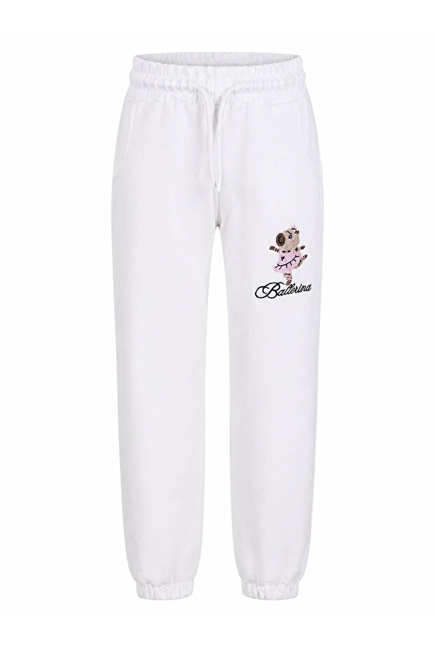 Ballerina Bear 2 Thread Ecru Girls' Sweatpants 8073