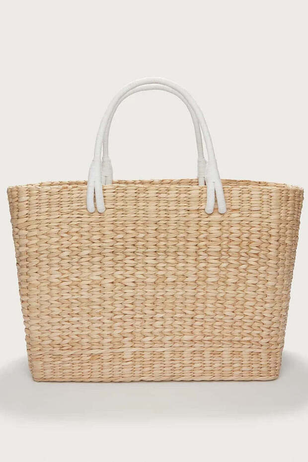Wicker Basket Women's Shoulder Bag - Beige
