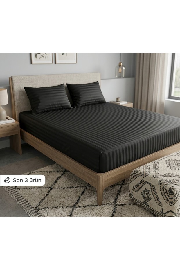 Cotton Satin Elastic Bed Sheet %Cotton Satin
