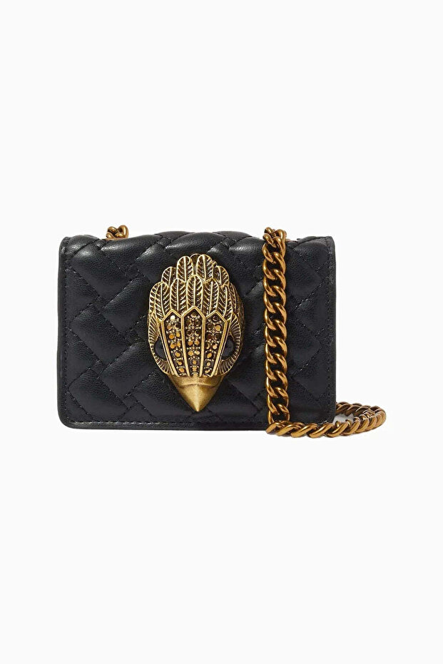 Micro Kensington Women's Crossbody Bag with Chain Strap - Black